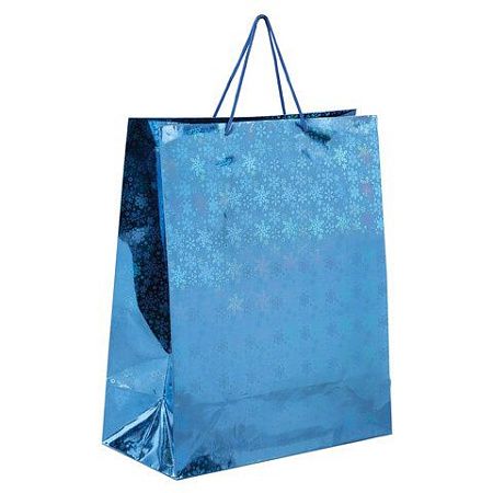 Пакет подарочный новогодний (1 шт) 41x19x49см (XXL) ГОЛОГРАФИЯ, ассорти 3 цвета, ЗОЛОТАЯ СКАЗКА, 609613