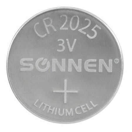 Батарейки литиевые SONNEN Lithium CR2025, "таблетки, дисковые, кнопочные", КОМПЛЕКТ 5 шт., блистер, 457140