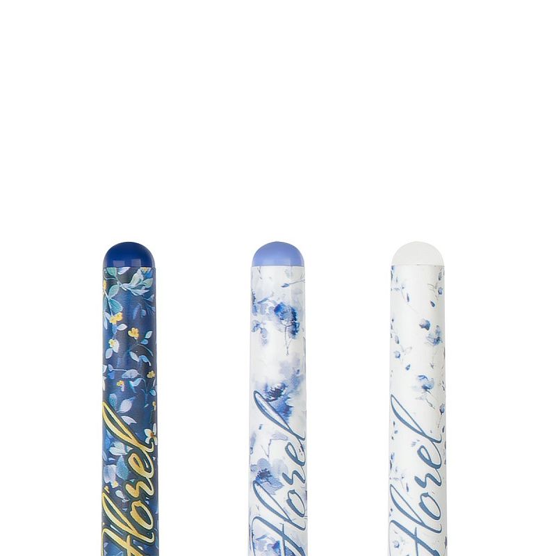 Ручка шариковая MESHU "Flowers" синяя, 0,7мм, грип, корпус ассорти 