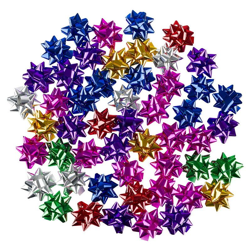 Набор бантов декоративных, MESHU, 50шт, 4,3см, звезда, ассорти