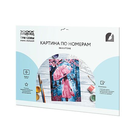 Картина по номерам на картоне ТРИ СОВЫ "Весенний вечер", 30*40, с акриловыми красками и кистями