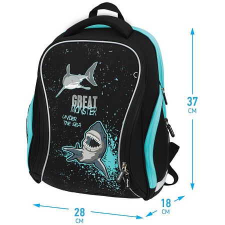 Ранец Berlingo Nova "Sea monster" 37*28*18см, 2 отделения, 2 кармана, анатомическая спинка 