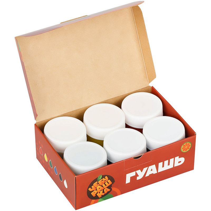 Гуашь Мульти-Пульти "Чебурашка", 06 цветов, 17,5мл, картон