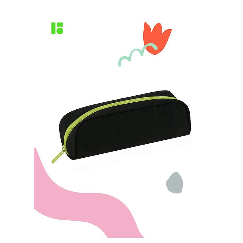 Пенал-косметичка 1 отделение, 220*75*55 Berlingo "Yellow zip", полиэстер 