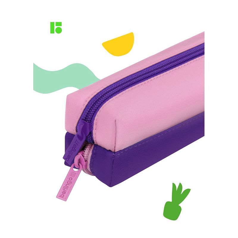 Пенал-косметичка 2 отделения, 205*50*55 Berlingo "Envy", розовый 