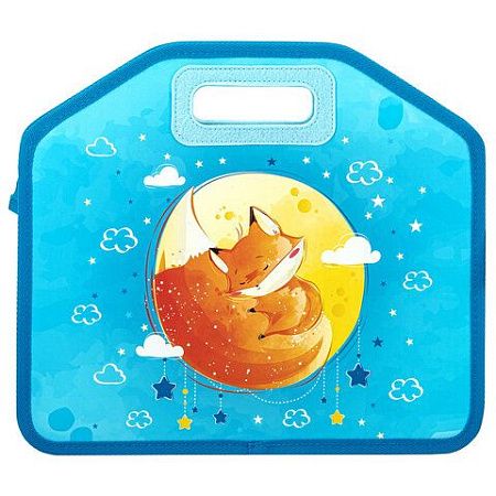 Папка-сумка ЮНЛАНДИЯ, 1 отделение, фетровые ручки, 34х30х11 см, "Moon fox", 270996 