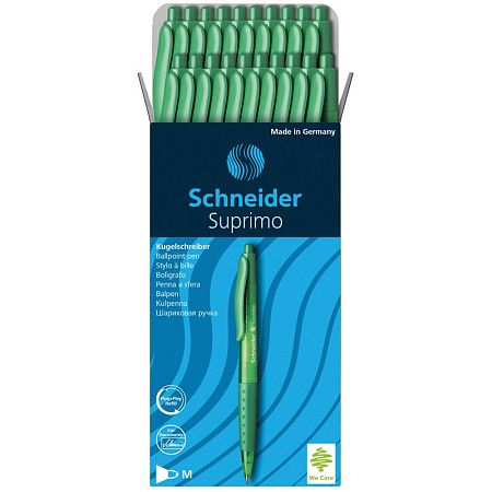 Ручка шариковая автоматическая Schneider "Suprimo" зеленая, 1,0мм, грип 