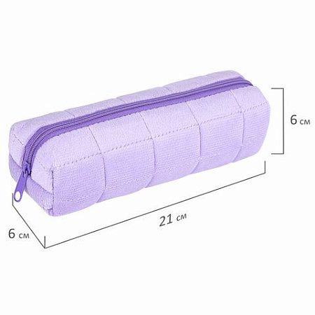 РЕЗЕРВ Пенал BRAUBERG, мех, 21х6х6 см, фиолетовый, Код 1С, 272280 