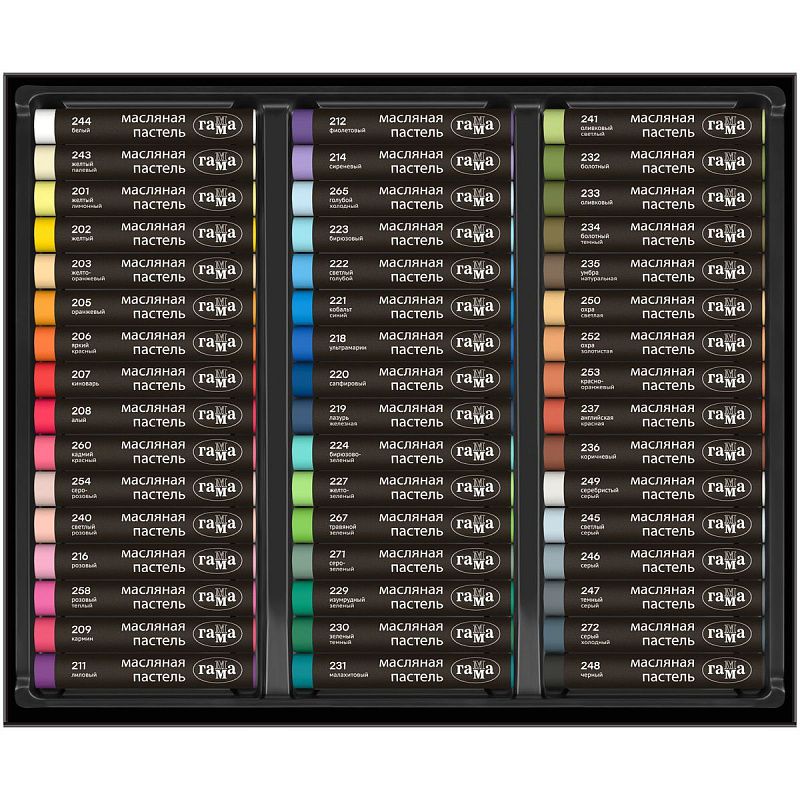 Пастель масляная Гамма, 48 цветов, картон. упаковка