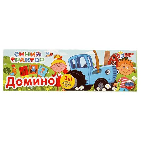 Игра настольная Домино, Умные игры "Синий Трактор", картонная коробка