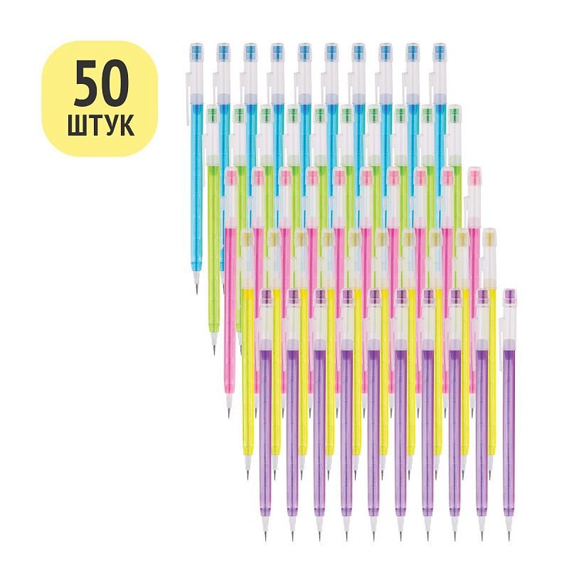 Карандаш сегментный ArtSpace, с ластиком, ассорти 