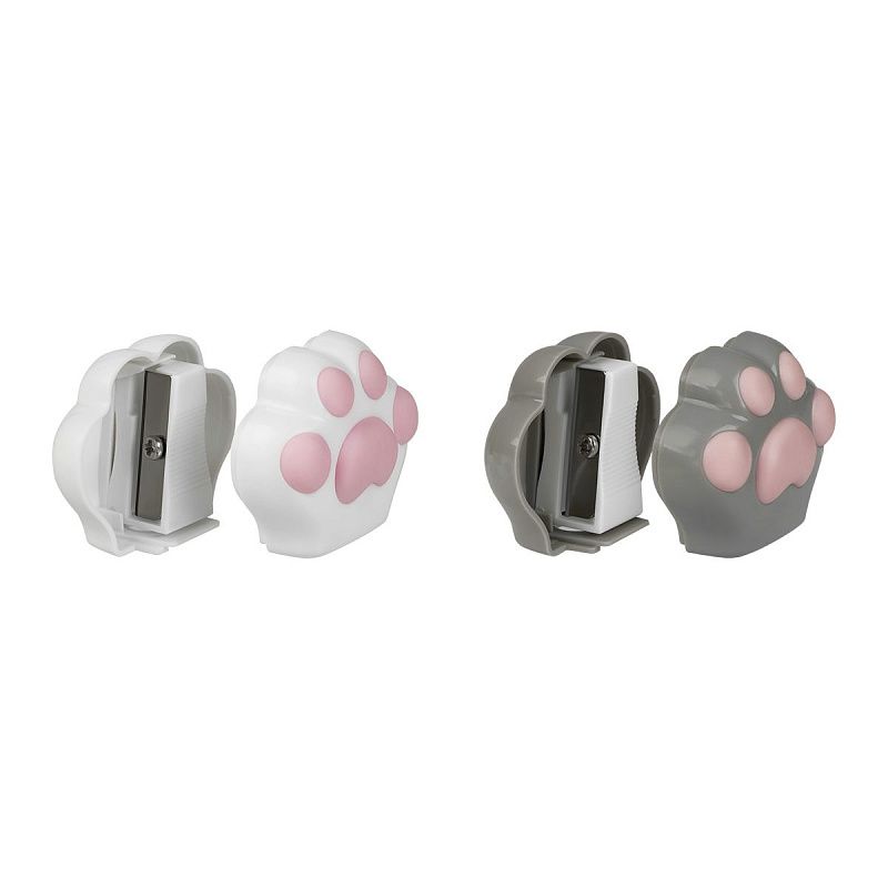Точилка пластиковая MESHU "Little Paw", 1 отверстие, дисплей бокс, ассорти 
