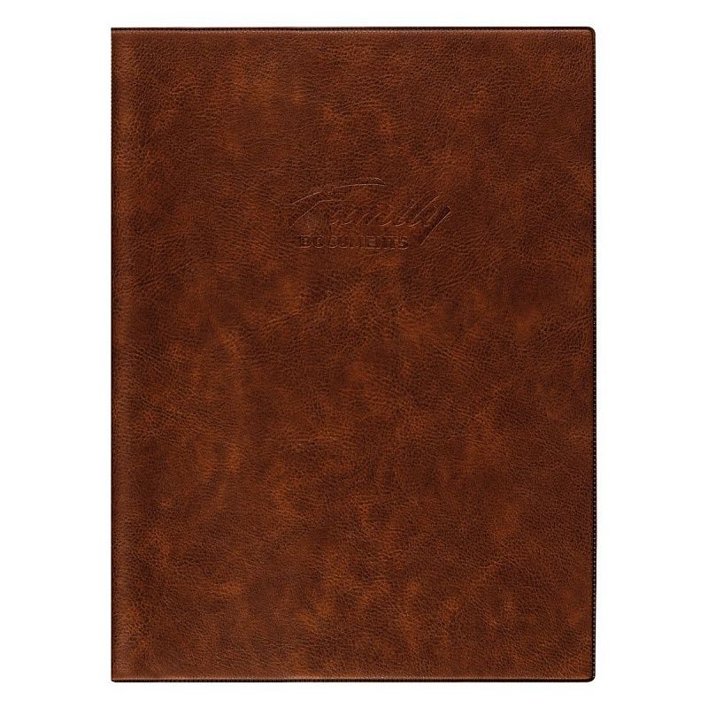 Папка для семейных документов А4, OfficeSpace, искусств. кожа, коричневая, инд. упаковка, ШК