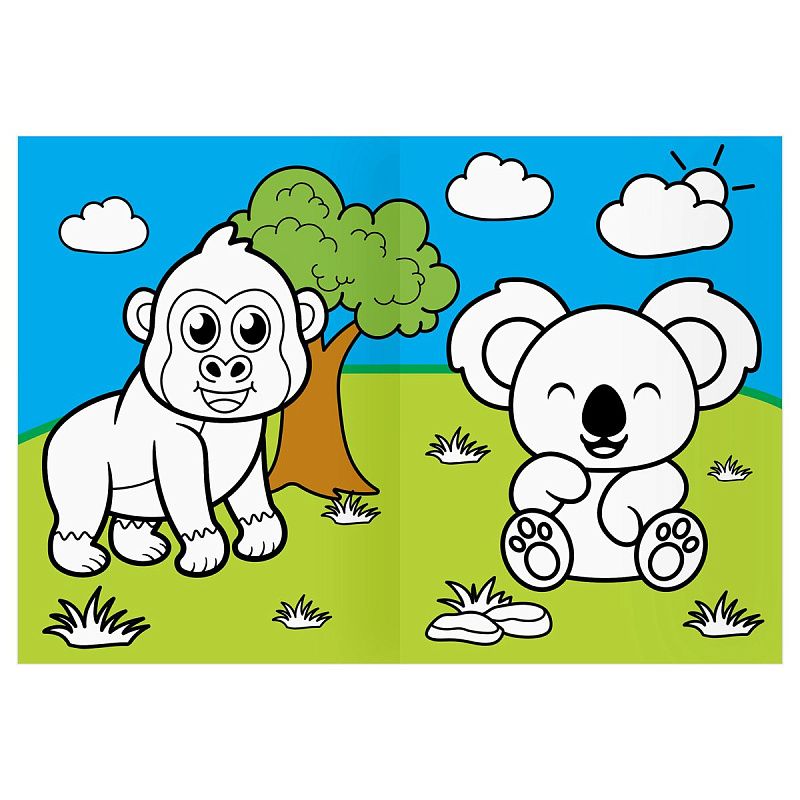 Раскраска А4 ТРИ СОВЫ "Дикие животные", 16стр., цветной фон