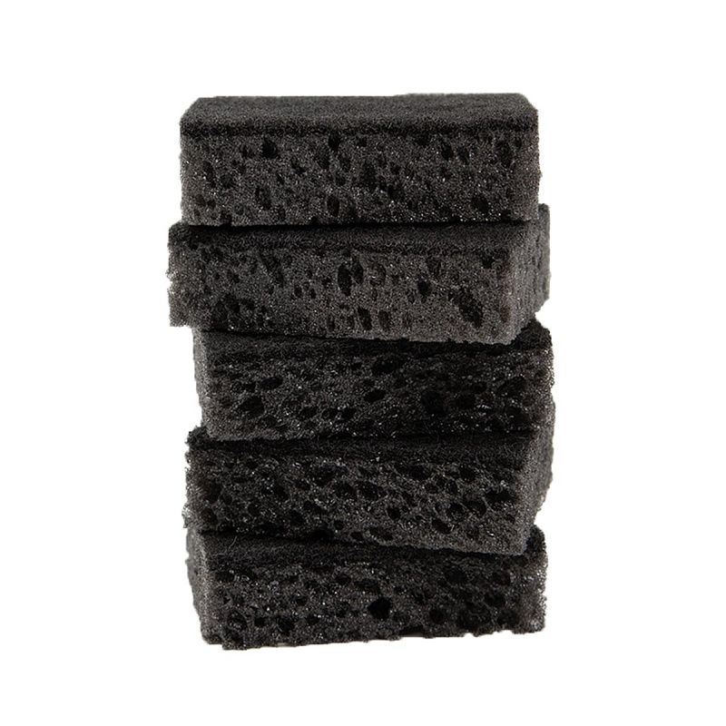 Губки для посуды OfficeClean, Black, крупнопористый поролон с абразивным слоем, 9,5*6,5*3,5см, 5шт
