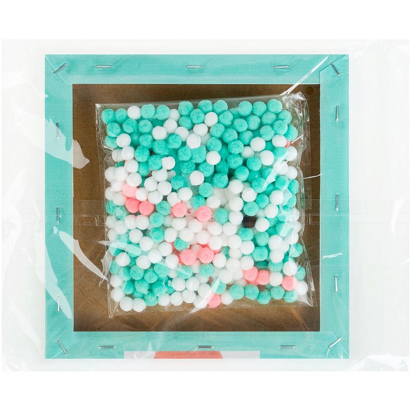 Аппликация помпонами ТРИ СОВЫ "Зайка", 20*20см на подрамнике, картонная коробка