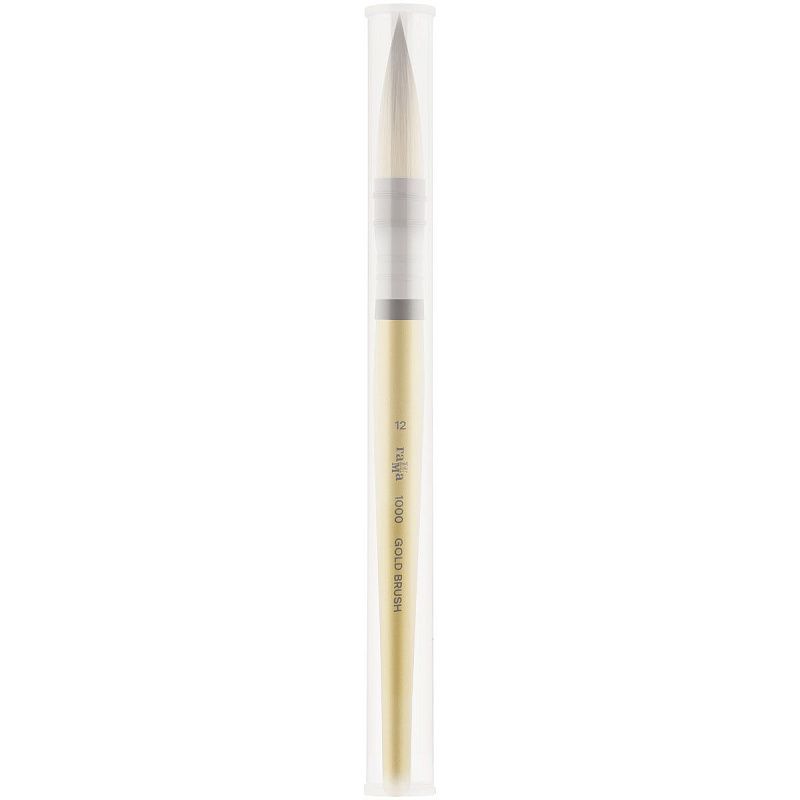 Кисть художественная синтетика Гамма "GOLD BRUSH", круглая №12, французское крепление, короткая ручка