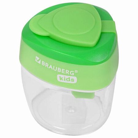 Точилки BRAUBERG KIDS "MAXI", 2 ШТУКИ, 2 отверстия, с большим контейнером, трехгранный корпус, цвета ассорти, блистер, 271947 
