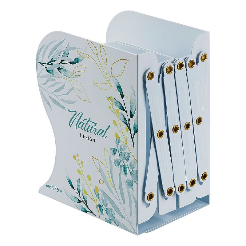 Подставка для книг MESHU "Natural", металлическая, 3 отделения, раздвижная 