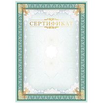 Сертификат А4, BG, мелованный картон, тиснение фольгой, вертикальный