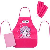 Набор для уроков труда BRAUBERG KIDS, клеенка ПВХ, накидка фартук с нарукавниками, "Anime style", 272362 Набор для уроков труда BRAUBERG KIDS, клеенка ПВХ, накидка фартук с нарукавниками, "Anime style", 272362