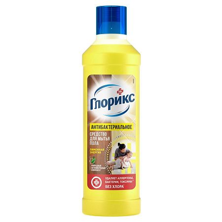 Средство для мытья полов Glorix "Лимонная энергия", 1л 