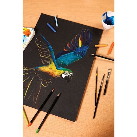 Скетчбук - альбом для смешанных техник 20л., А3 Clairefontaine "Paint ON Noir", на склейке, черный, 250г/м2