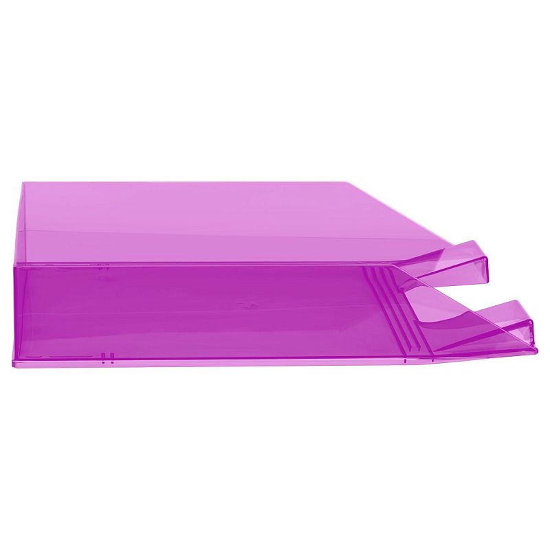 Лоток для бумаг горизонтальный СТАММ "Фаворит", тонированный фиолетовый
