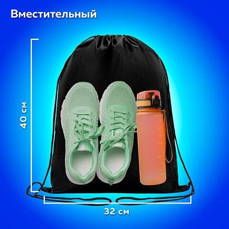 Мешок для обуви ПИФАГОР, 1 отделение, 42х34 см, черный, 271618 