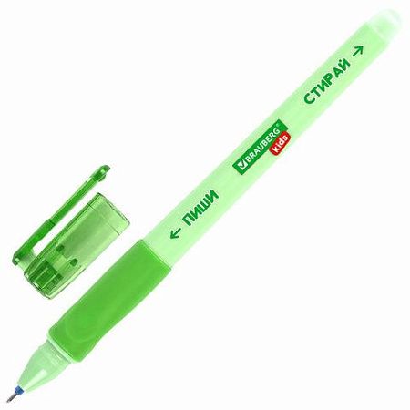 Ручка стираемая гелевая с эргономичным грипом BRAUBERG KIDS "RESTART COLOR", СИНЯЯ, игольчатый пишущий узел 0,5 мм, линия 0,35 мм, 144097 