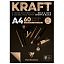 Скетчбук - блокнот 60л., А4 Clairefontaine "Kraft", на склейке, верже,черный/крафт, 90г/м2