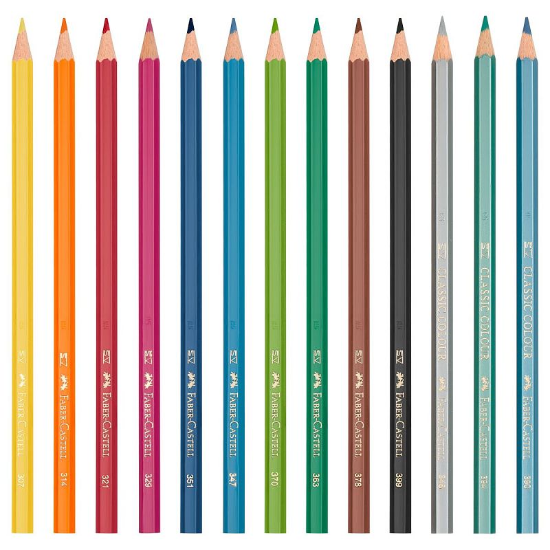 Карандаши цветные Faber-Castell "Dinosaur", 10 цв. + 3 цв. металл. + наклейки, заточен., картон, европодвес