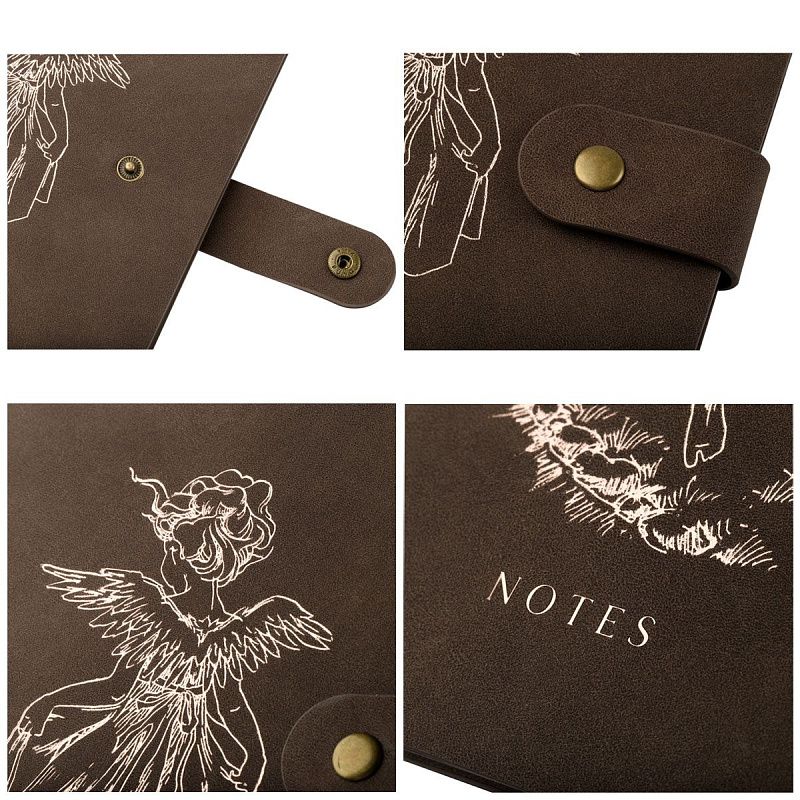 Записная книжка А5 80 л., ЛАЙТ, кожзам, Greenwich Line "Outline. Angel from heaven", с замком, тиснение фольгой, внутренний карман, блок в точку