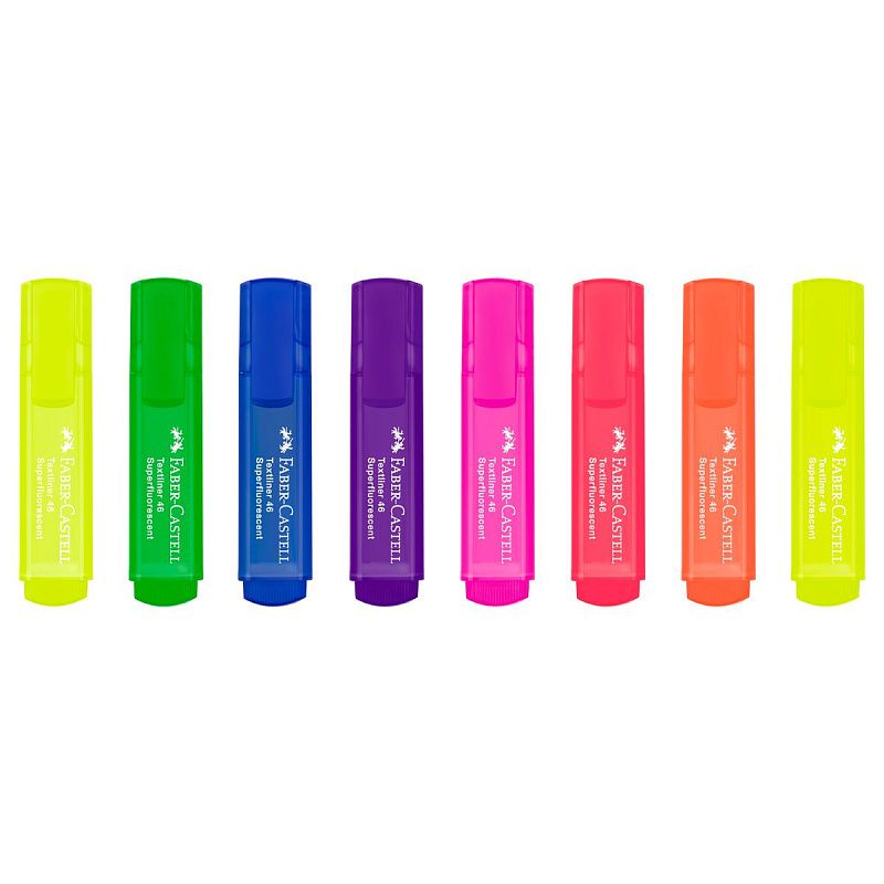 Набор текстовыделителей Faber-Castell "46 Superfluorescent" 7 флуоресцентных цв., 8шт., 1-5мм, картон. уп. 