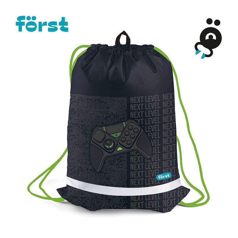 Мешок для обуви 1 отделение Först "Play the game", 360*460мм, вентиляционная сеточка, светоотражающая полоса 