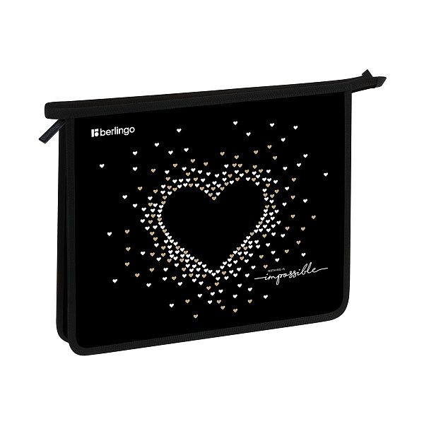 Папка для тетрадей 1 отделение, А5 Berlingo "Golden Glow", 240*205*40мм, пластик, на молнии