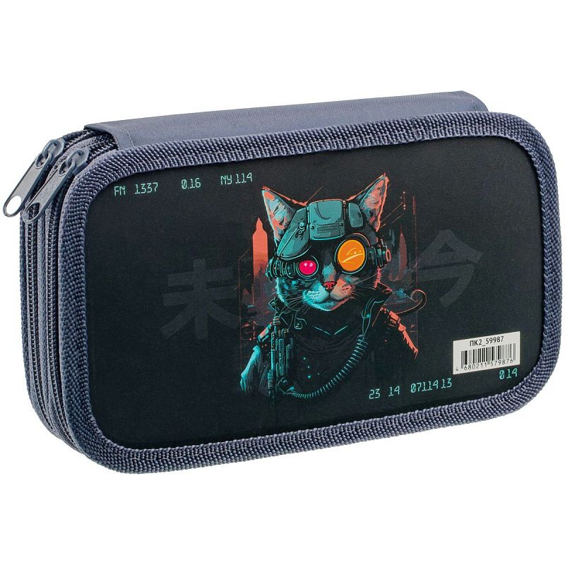 Пенал 2 отделения, 190*110 ArtSpace "Fighter", ламинированный картон, софт-тач 