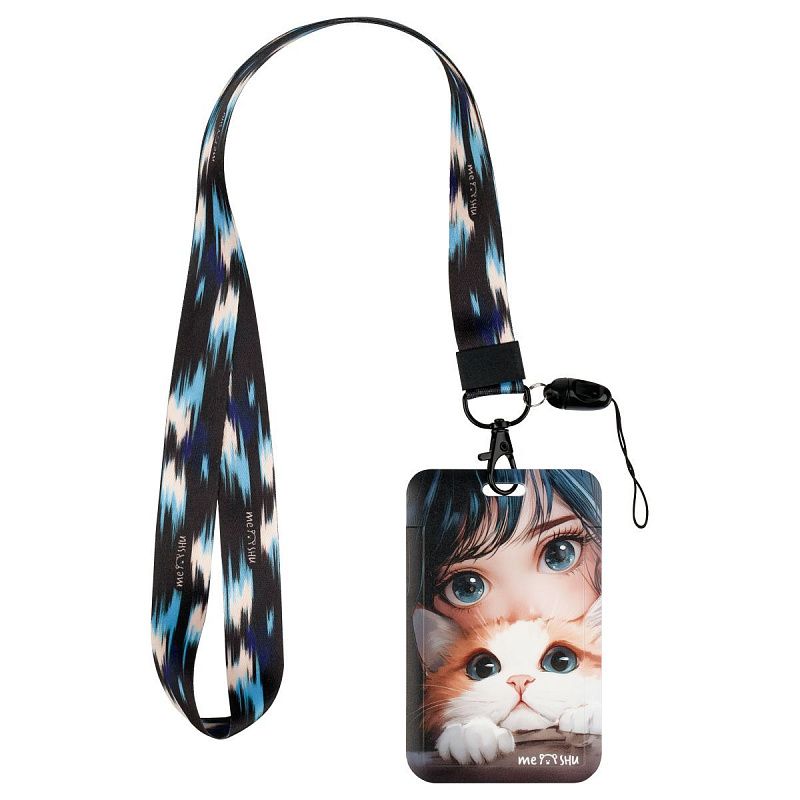 Бейдж вертикальный MESHU "Sensitive", 110*70мм, лента с карабином, 2D печать, опп пакет, европодвес