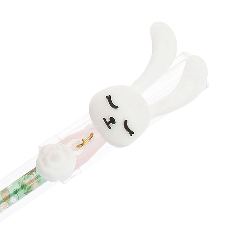 Ручка гелевая стираемая MESHU "Lovely animals" синяя, 0,5мм, корпус ассорти, с топпером 