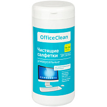 Универсальные влажные чистящие салфетки OfficeClean для очистки экранов и мониторов, пластиковых поверхностей 50+50шт