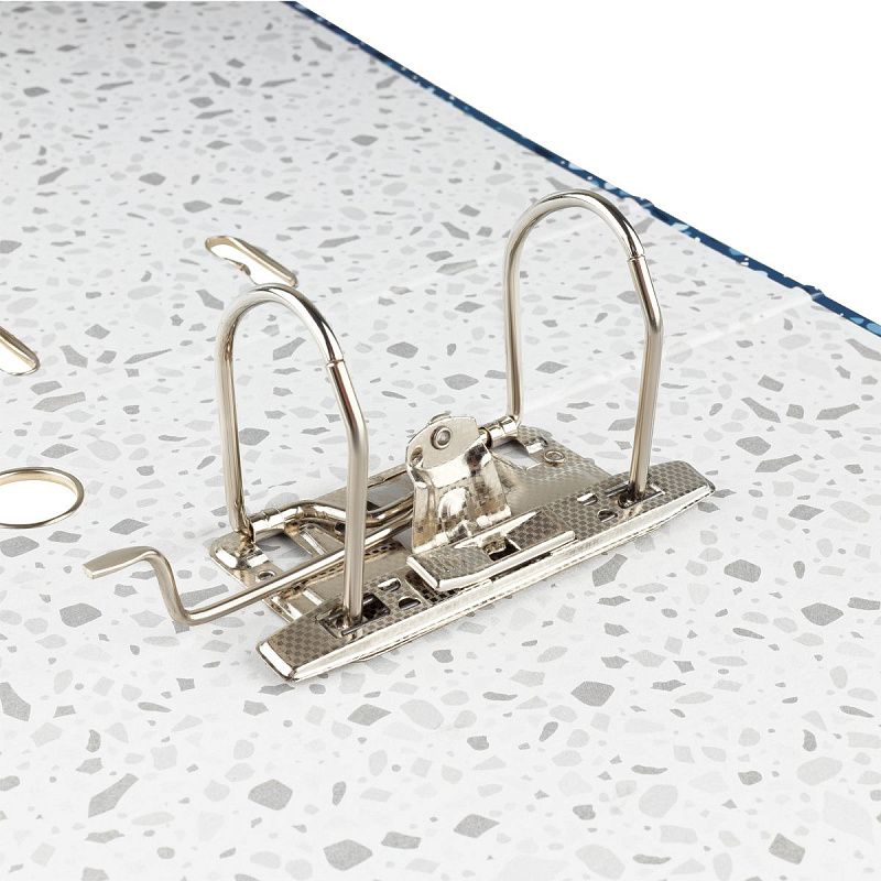 Папка-регистратор СТАММ "Стандарт", 50мм, бумвинил, с карманом на корешке, синяя 