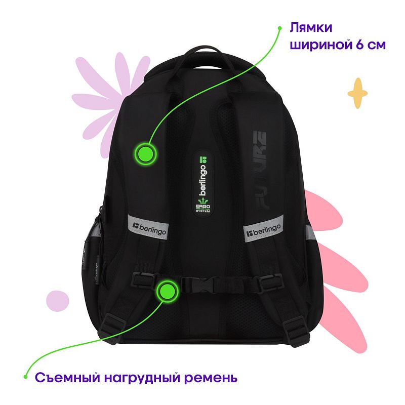 Рюкзак Berlingo Modern "No limits" 38*30*18см, 3 отделения, 2 кармана, эргономичная спинка 