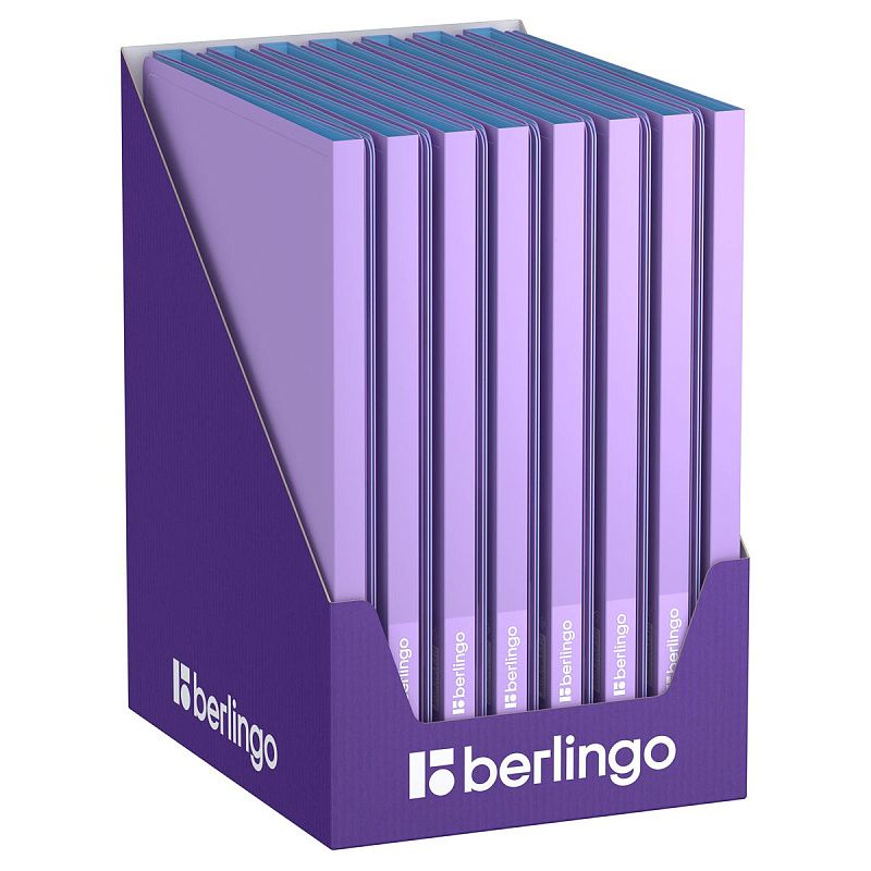 Папка с 20 вкладышами Berlingo "Haze", 14мм, 600мкм, с внутр. карманом, сиреневая, софт-тач 
