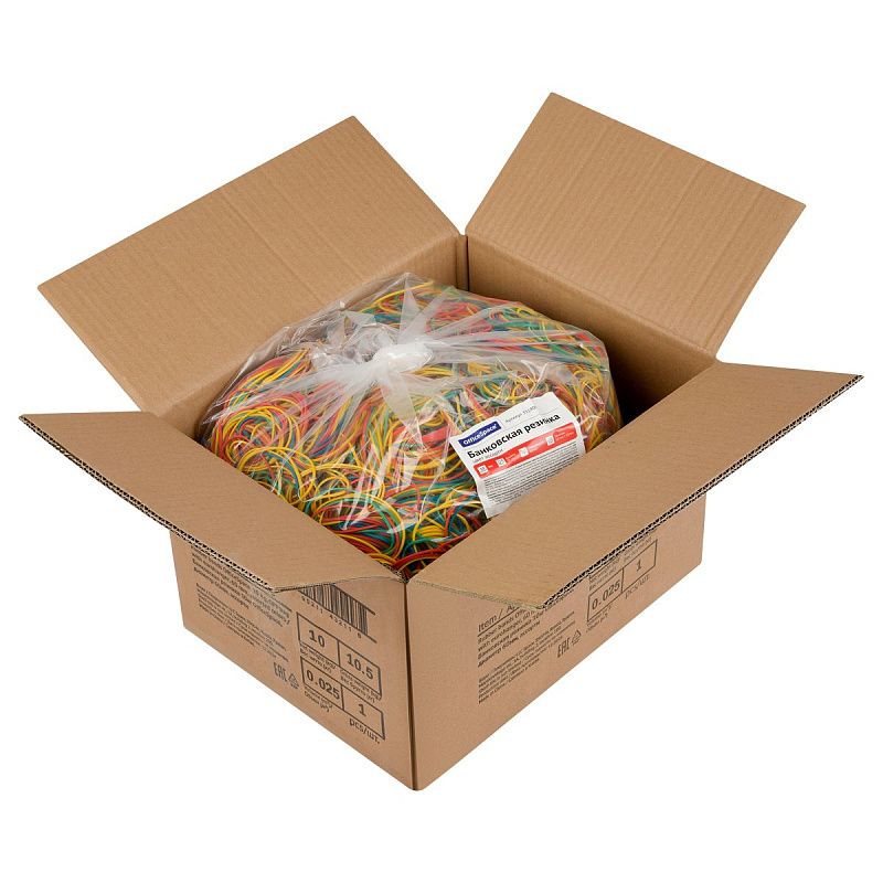 Банковская резинка  10кг OfficeSpace, диаметр 60мм, ассорти