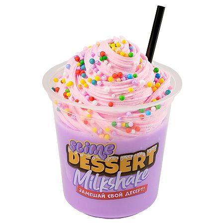 Слайм Slime Dessert "Milkshake" розовый/сиреневый, 320г., ассорти