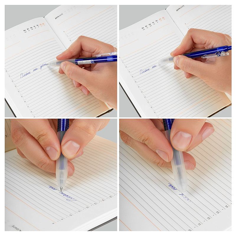 Ручка шариковая автоматическая стираемая Crown  "Fixball" синяя, 0,48мм 