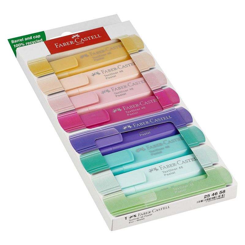 Набор текстовыделителей Faber-Castell "46 Pastel" 08 пастельных цв., 1-5мм 