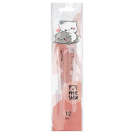 Линейка с топпером 12см MESHU "Cute kittens", пластиковая, европодвес 
