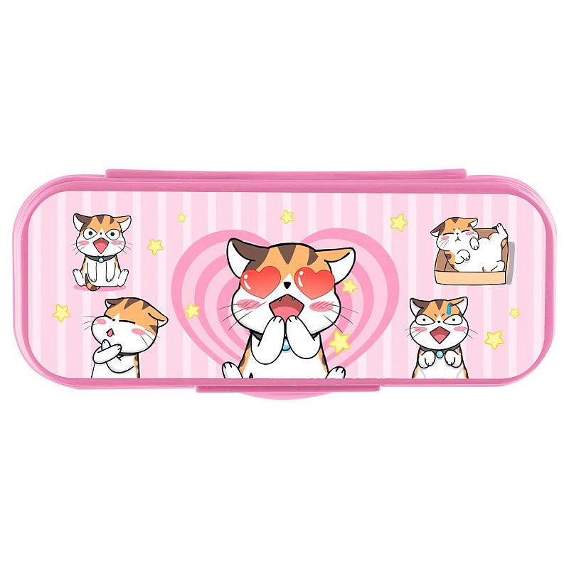 Пенал-футляр, 215*90*43 СТАММ "Мяу", розовый 