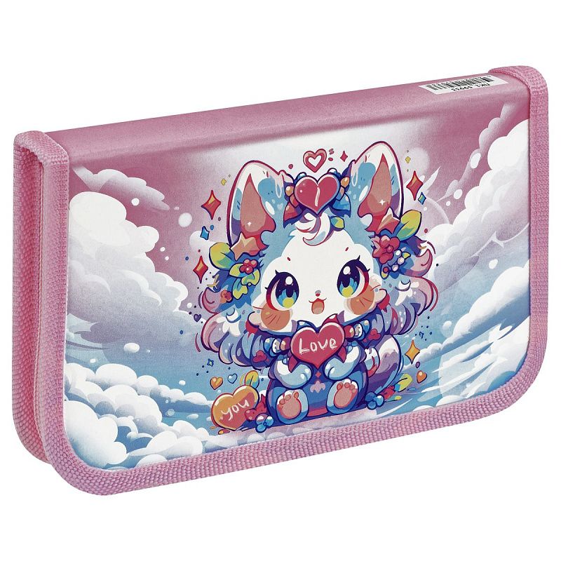 Пенал 1 отделение, 190*115 ArtSpace "Sweet Heart", ламинированный картон, софт-тач 